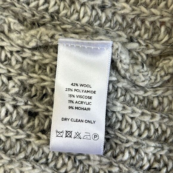 Leo & sage one button gray sweater cardigan oversized wool mohair size large - Picture 11 of 13
